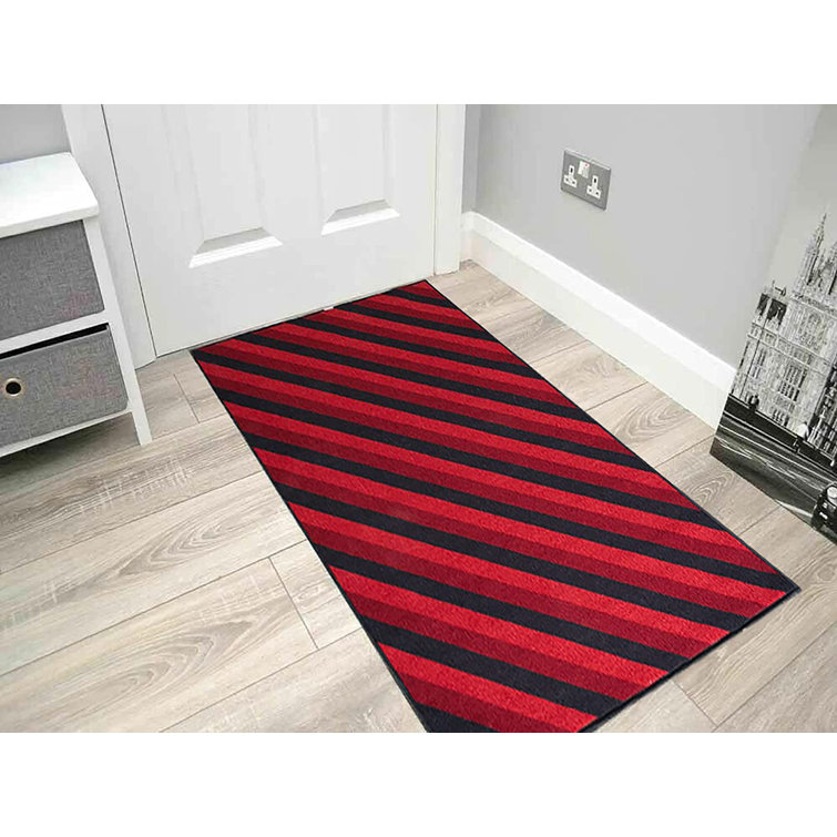 Ebern Designs Leliana Flatweave Red/Black Rug Wayfair.co.uk